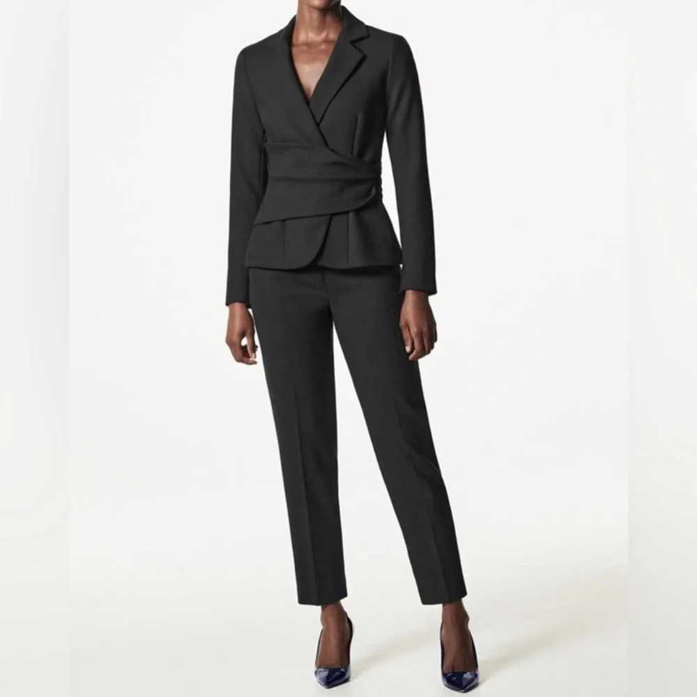 The Fold Black Collingham Jacket wool‎ blend size 10 NWT